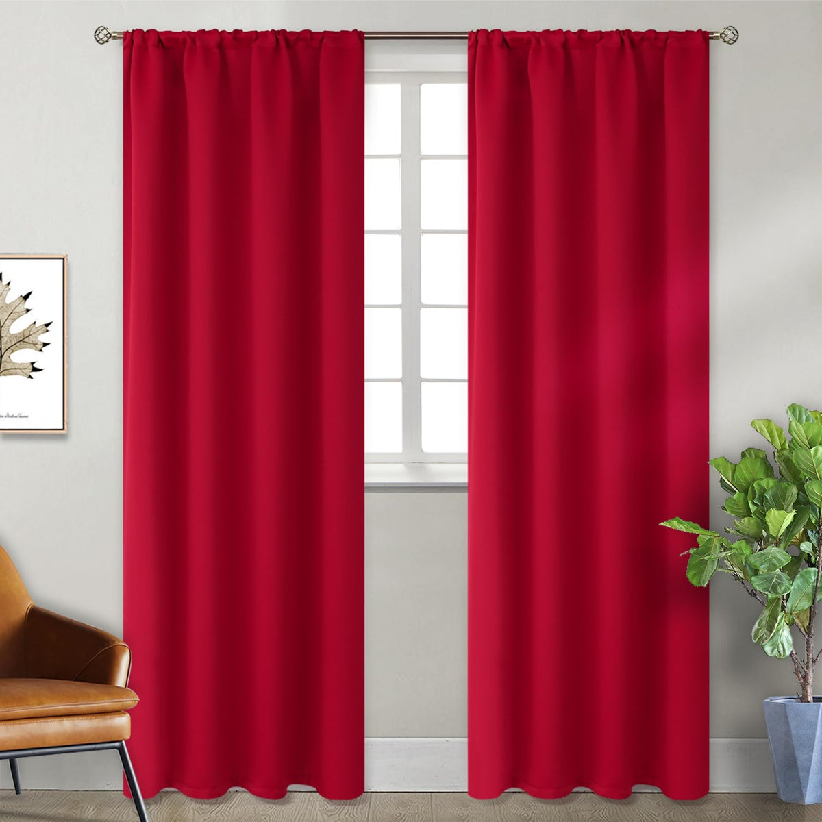BGment Black Blackout Curtains 40 Inches Long for Kitchen Window 2 Panels