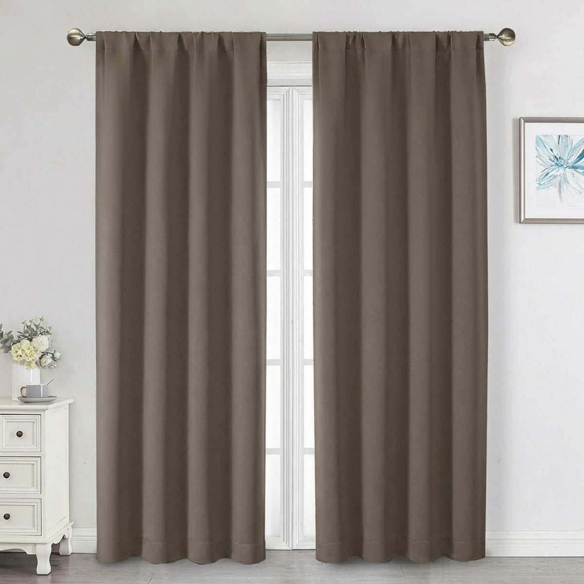 Black Cafe Blackout Curtains 36 Inch Length 2 Panels Set, Soft Solid Thermal Insulated Room Darkening Small Window Curtains for Kitchen Bathroom Basement, Black, Each, 40" Wx36 L