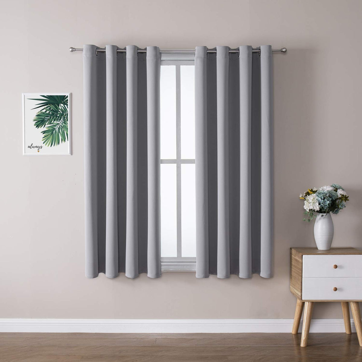ChrisDowa Small Blackout Curtains for Kitchen & Bedroom 36 Inches Long