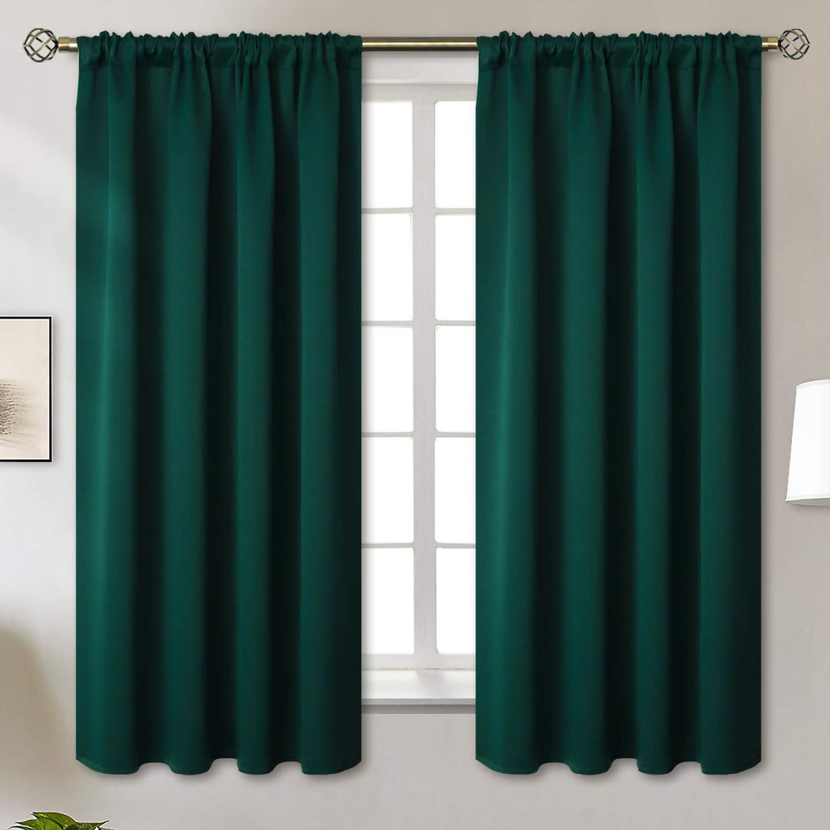 BGment Black Blackout Curtains 40 Inches Long for Kitchen Window 2 Panels