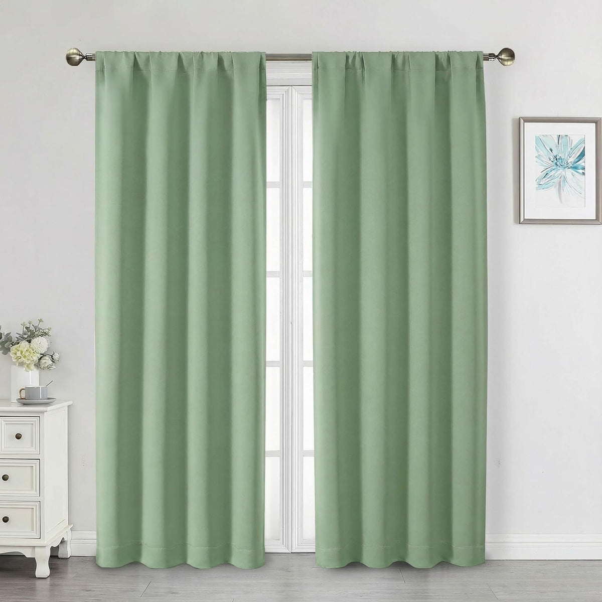 Black Cafe Blackout Curtains 36 Inch Length 2 Panels Set, Soft Solid Thermal Insulated Room Darkening Small Window Curtains for Kitchen Bathroom Basement, Black, Each, 40" Wx36 L