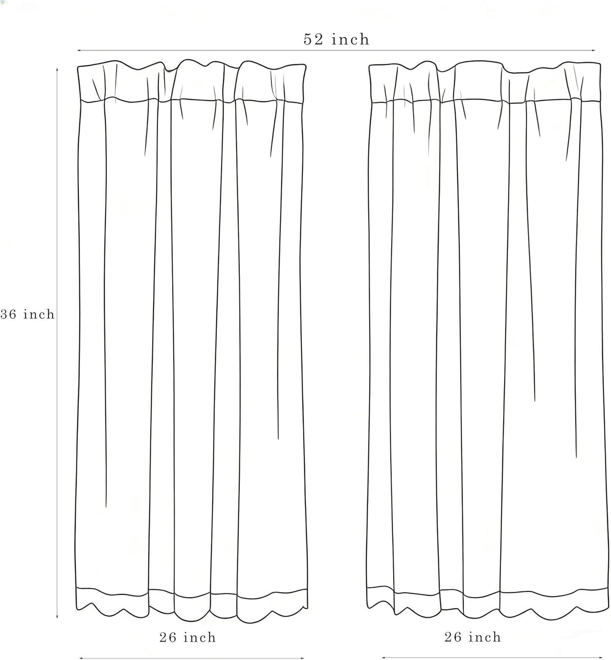 ALIGOGO Short White Lace Kitchen Curtains 36 Length 2 Panels W26 x L36 Inch