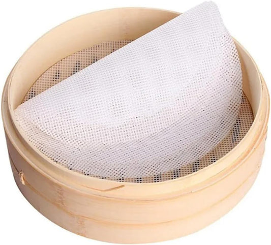 5PCS 7.87" Silicone Steamer Liners for Home Kitchen, White