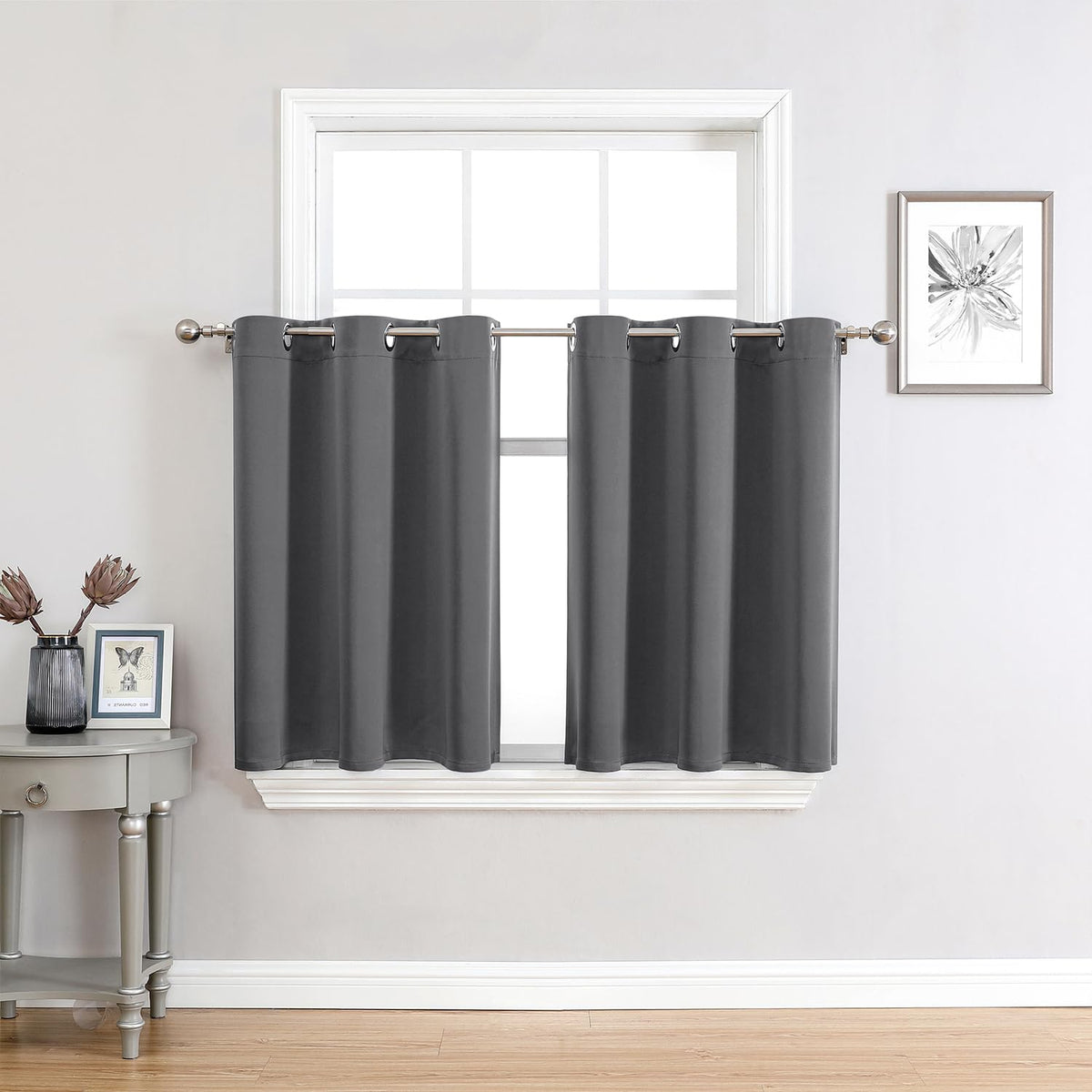 ChrisDowa Small Blackout Curtains for Kitchen & Bedroom 36 Inches Long