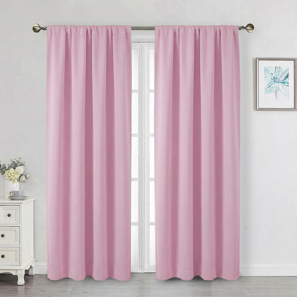 Black Cafe Blackout Curtains 36 Inch Length 2 Panels Set, Soft Solid Thermal Insulated Room Darkening Small Window Curtains for Kitchen Bathroom Basement, Black, Each, 40" Wx36 L