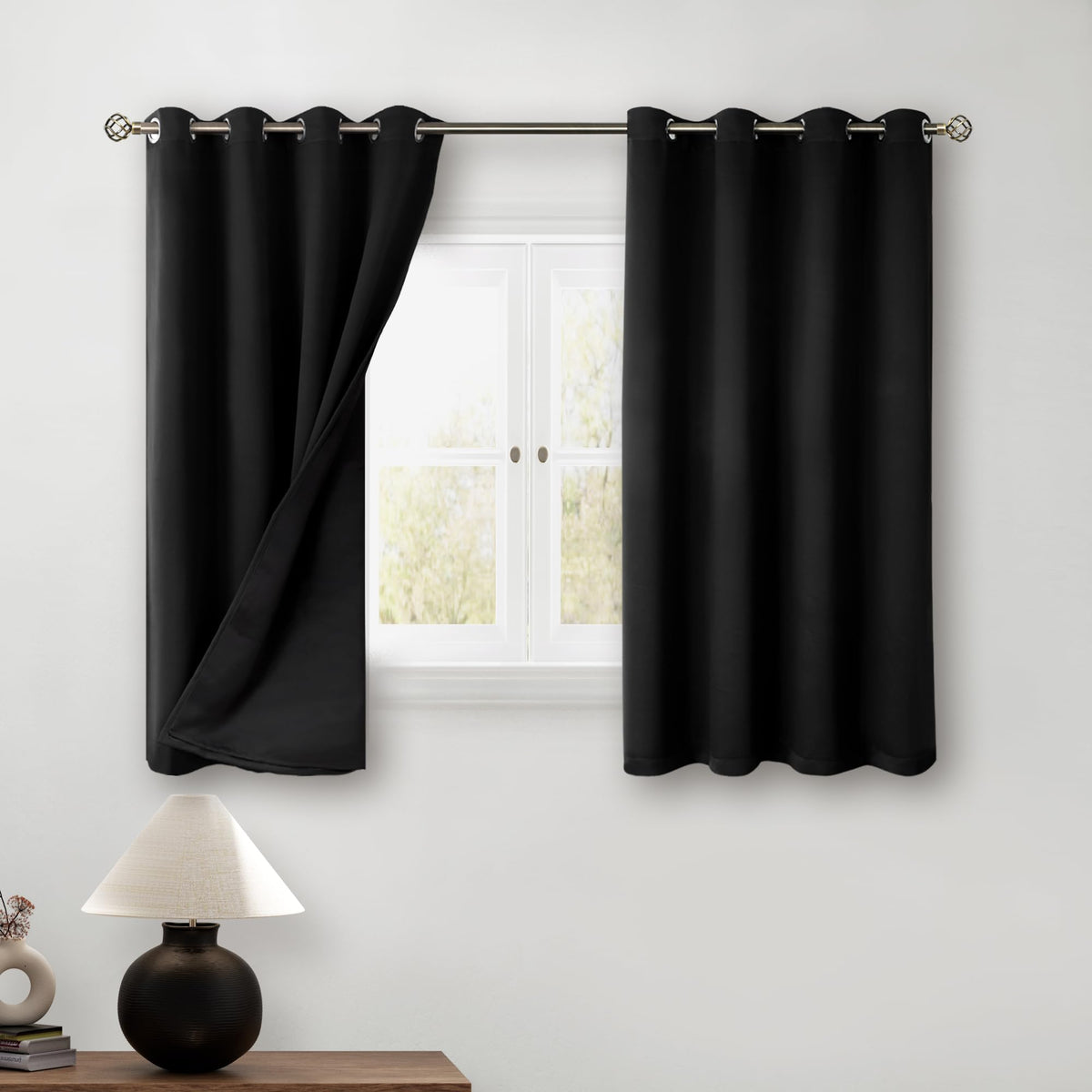 BGment 40 Inch Long Short Blackout Curtains for Small Windows