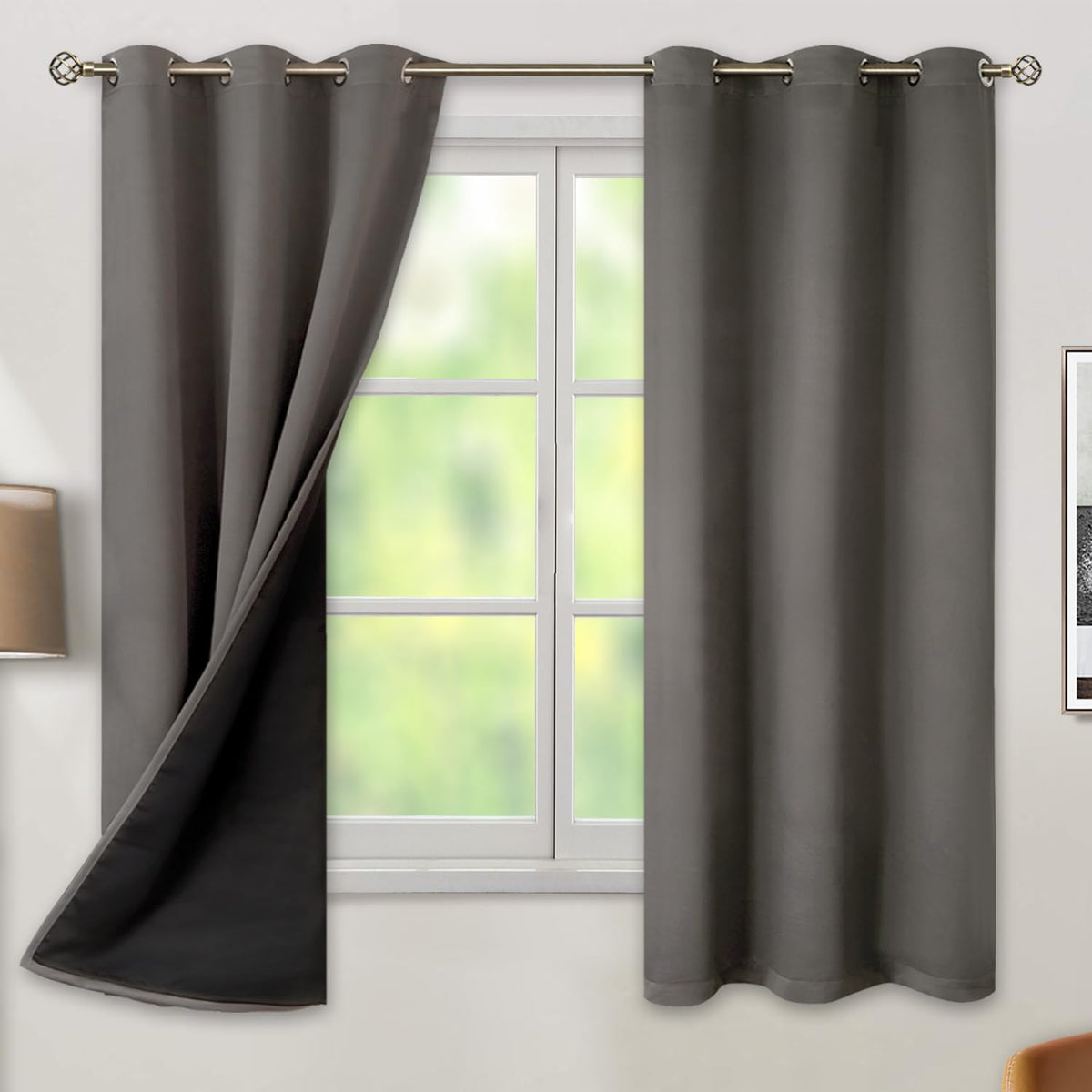 BGment 40 Inch Long Short Blackout Curtains for Small Windows