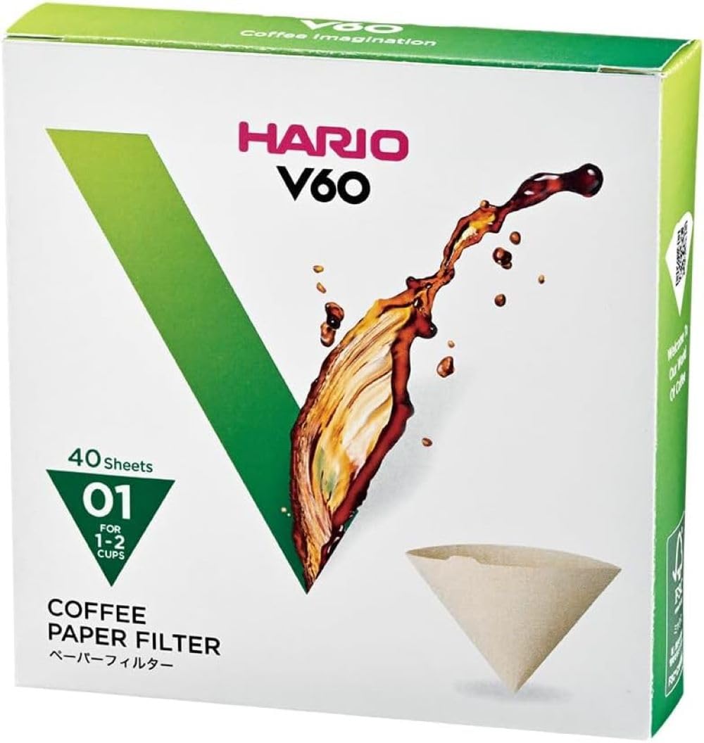 Hario V60 Paper Coffee Filter, Size 02, Natural, 200ct