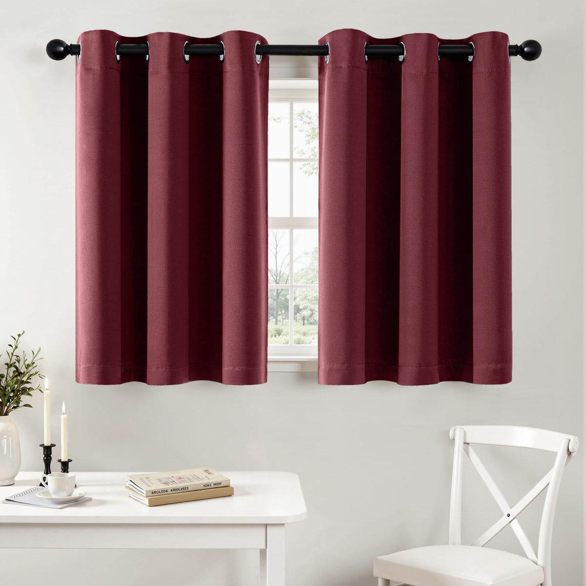 MIULEE Blackout Curtains for Bedroom 2 Panels 40 x 63 Inch Long Black
