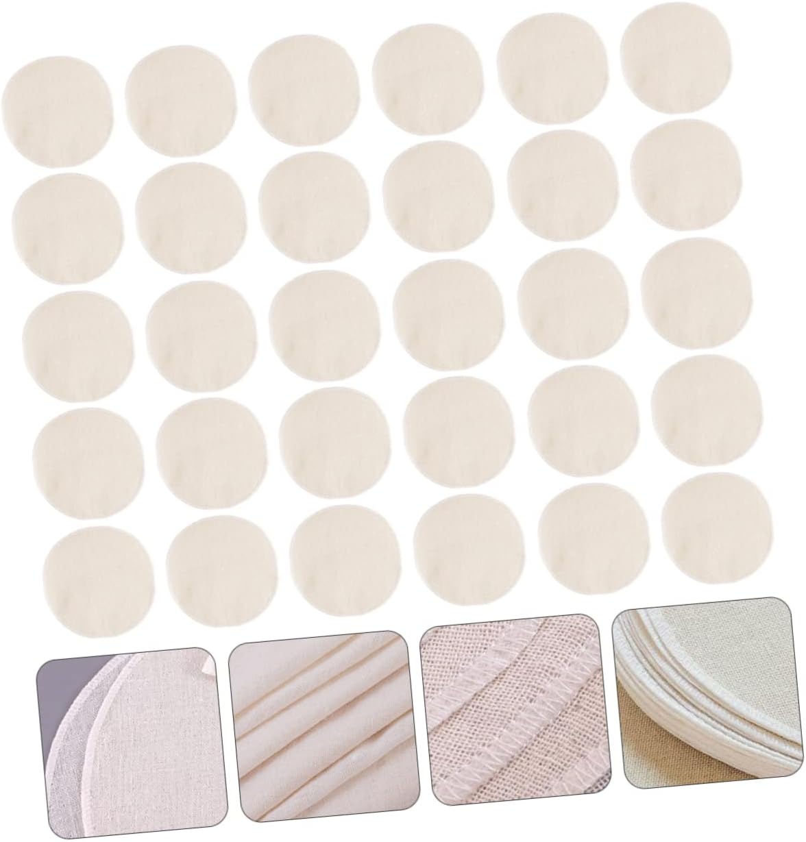 Luxshiny 30 Pcs Non-Stick Cotton Steamer Pads for Dumplings and Buns Breathable Round Steamer Cloths for Home Cooking and Baking