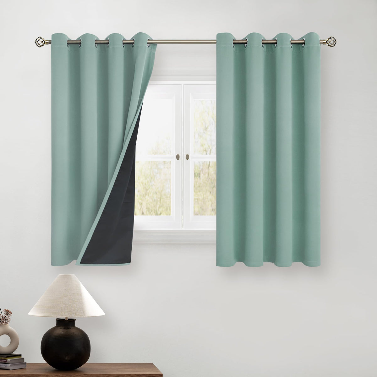 BGment 40 Inch Long Short Blackout Curtains for Small Windows