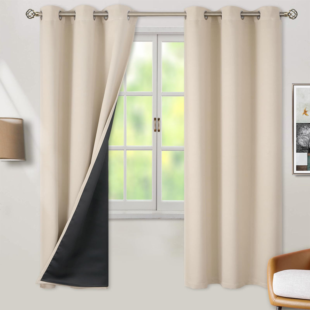 BGment 40 Inch Long Short Blackout Curtains for Small Windows