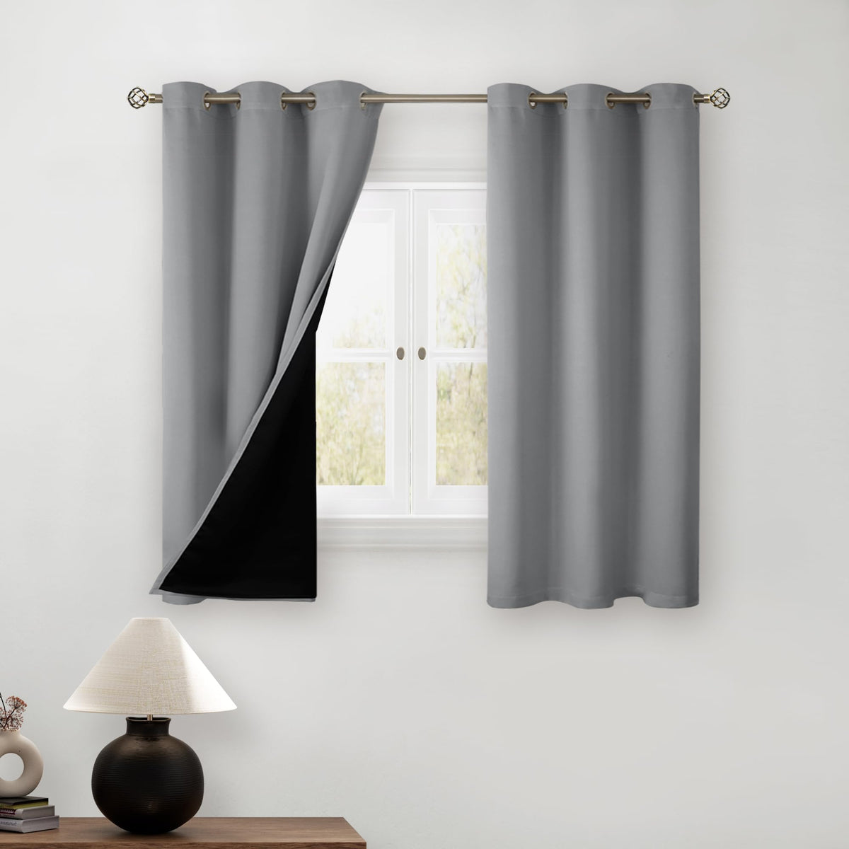 BGment 40 Inch Long Short Blackout Curtains for Small Windows