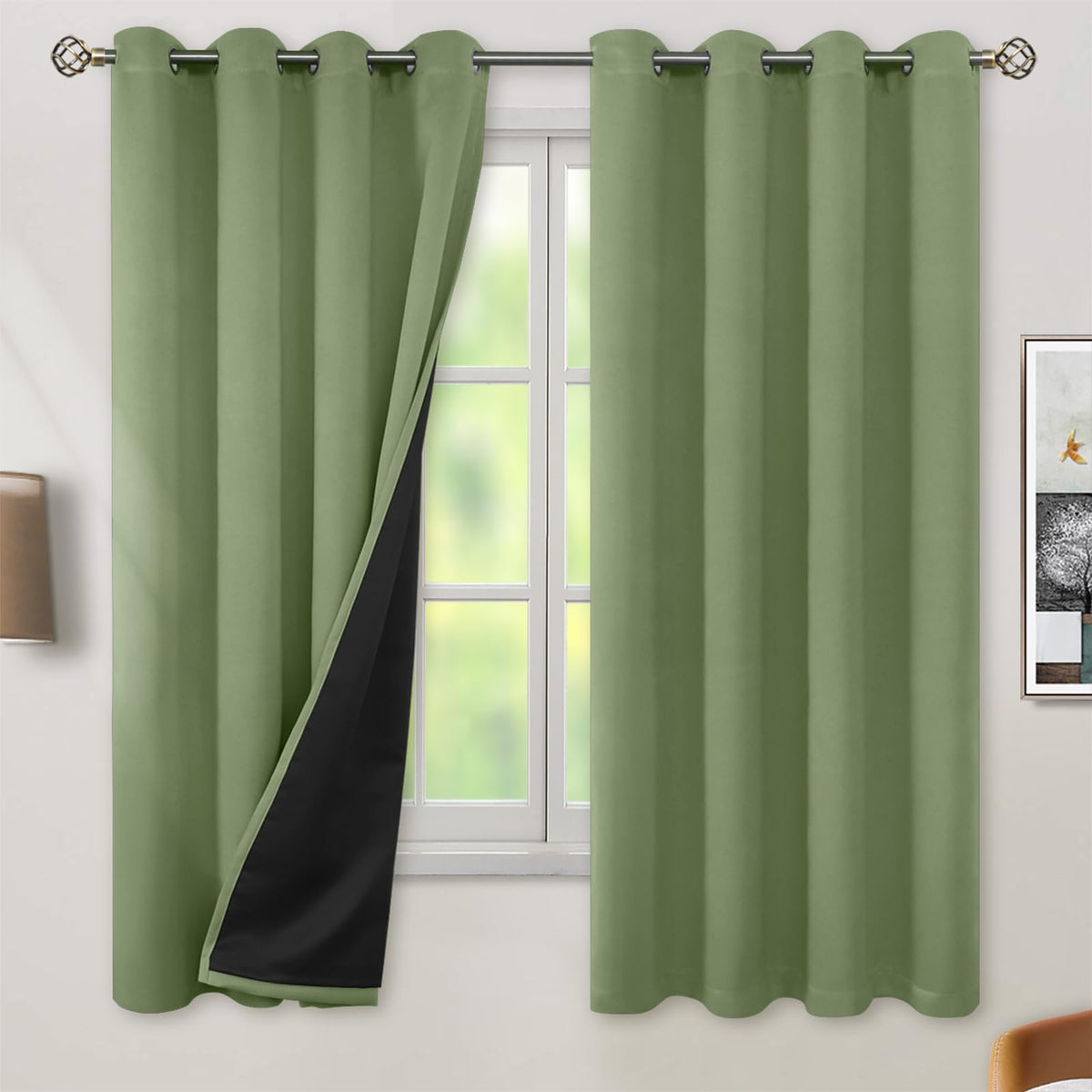 BGment 40 Inch Long Short Blackout Curtains for Small Windows