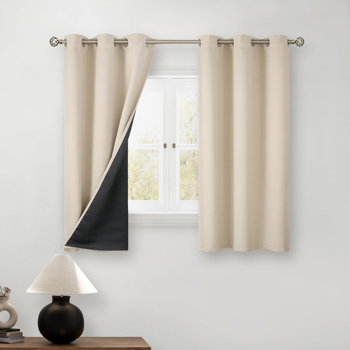 BGment 40 Inch Long Short Blackout Curtains for Small Windows