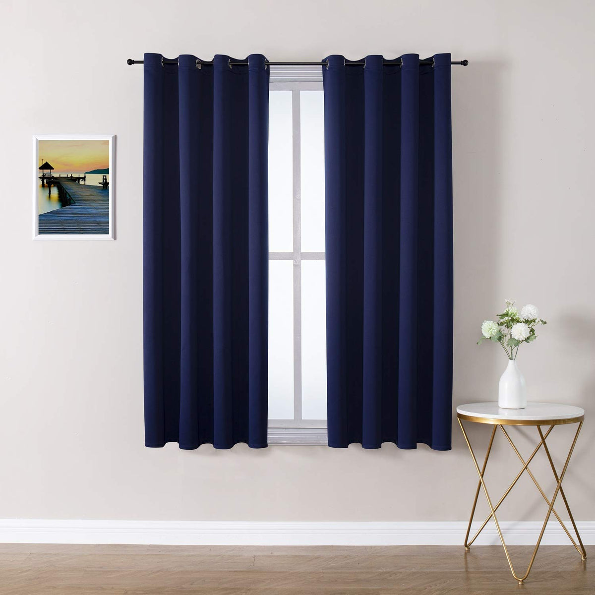 ChrisDowa Small Blackout Curtains for Kitchen & Bedroom 36 Inches Long