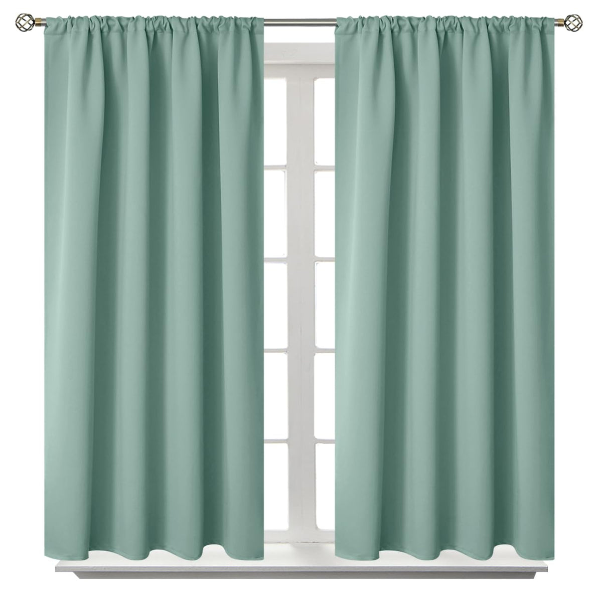 BGment Black Blackout Curtains 40 Inches Long for Kitchen Window 2 Panels