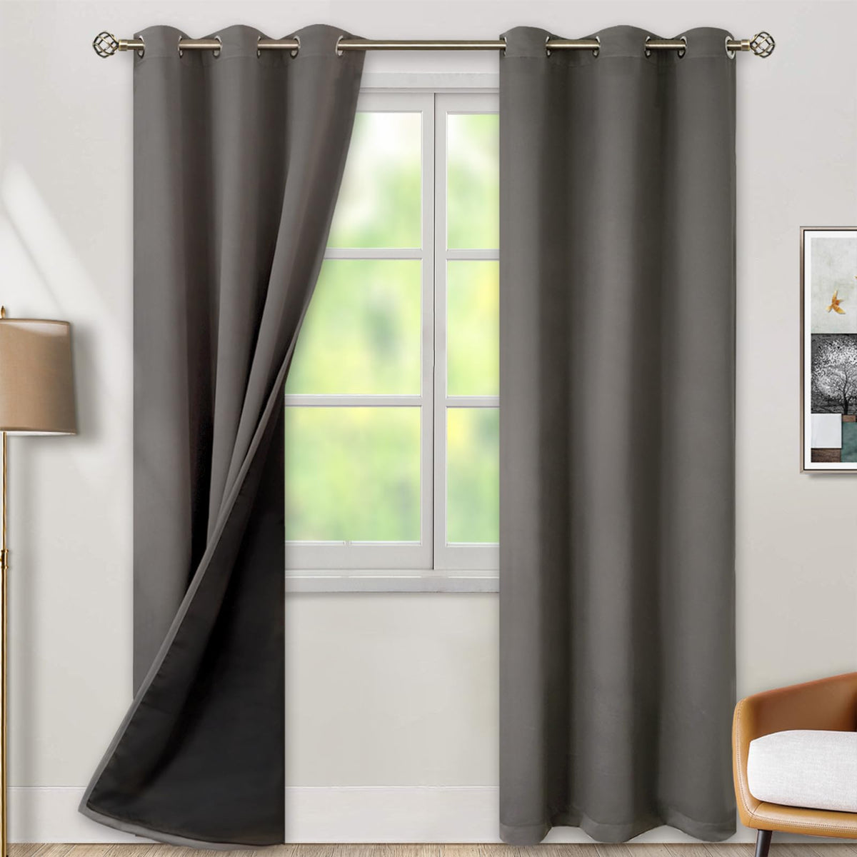 BGment 40 Inch Long Short Blackout Curtains for Small Windows