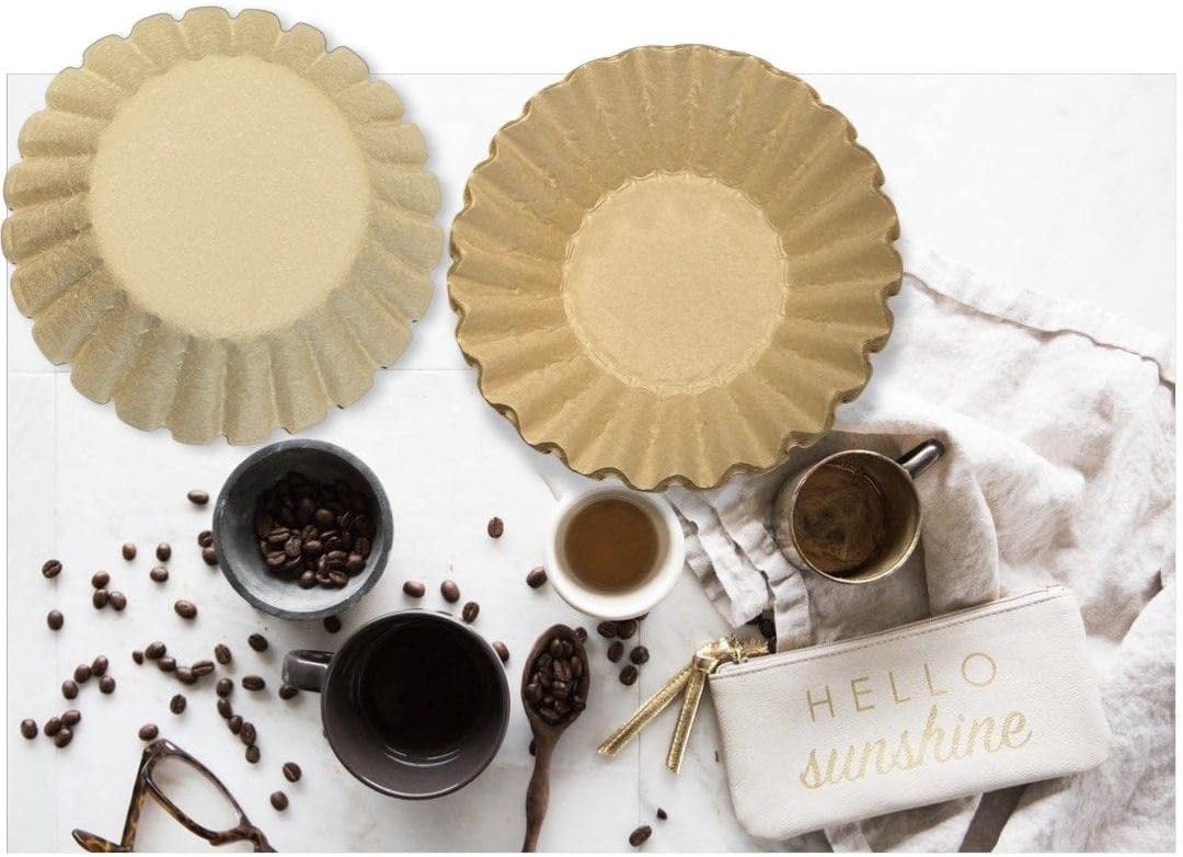 Extra Large Coffee Filters 12, 13, 14, 15, 16 Cup Basket for Commercial, Domestic Coffee Maker Extra High Extra Wide, Anti ground, Flattened Diameter 9.75" (200)