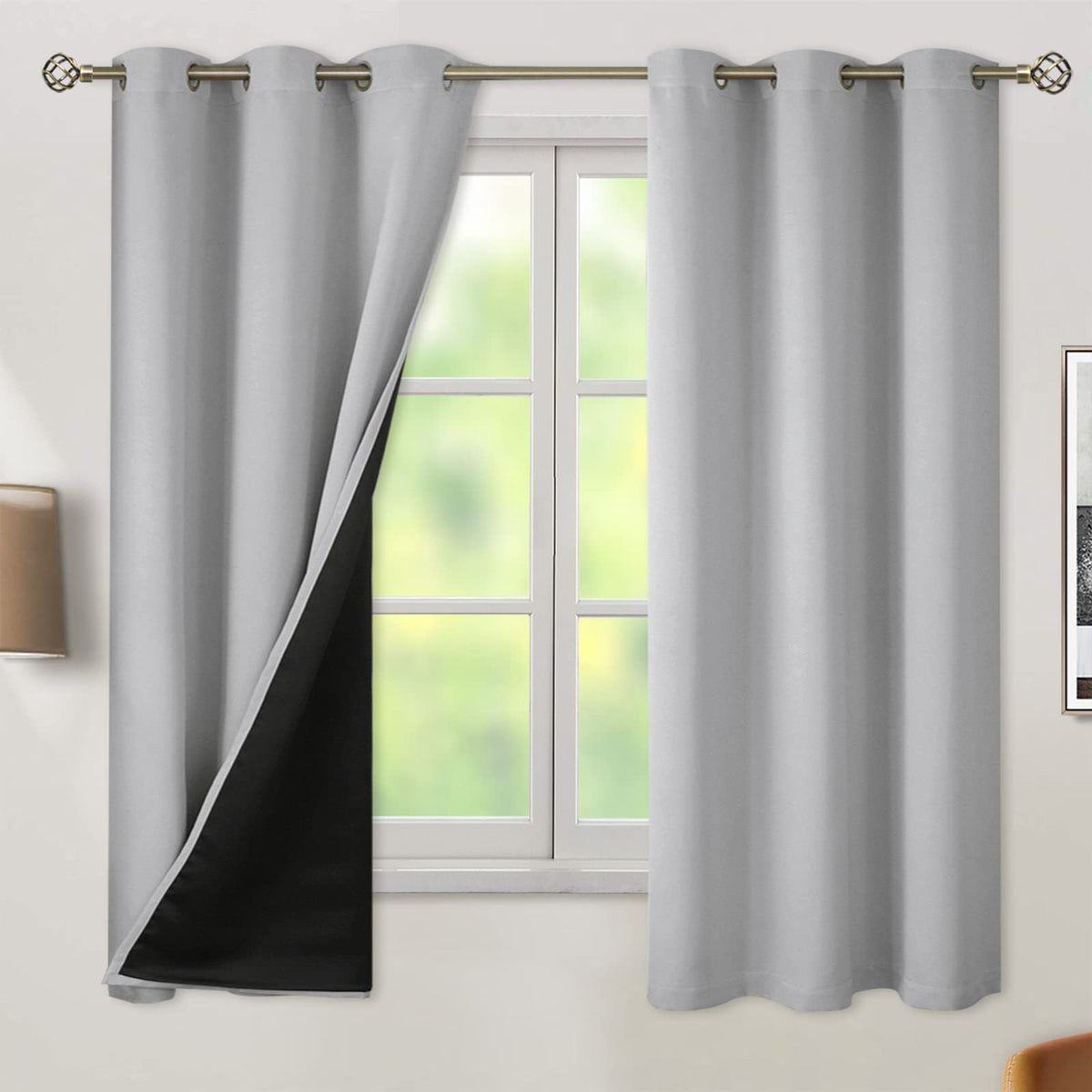BGment 40 Inch Long Short Blackout Curtains for Small Windows