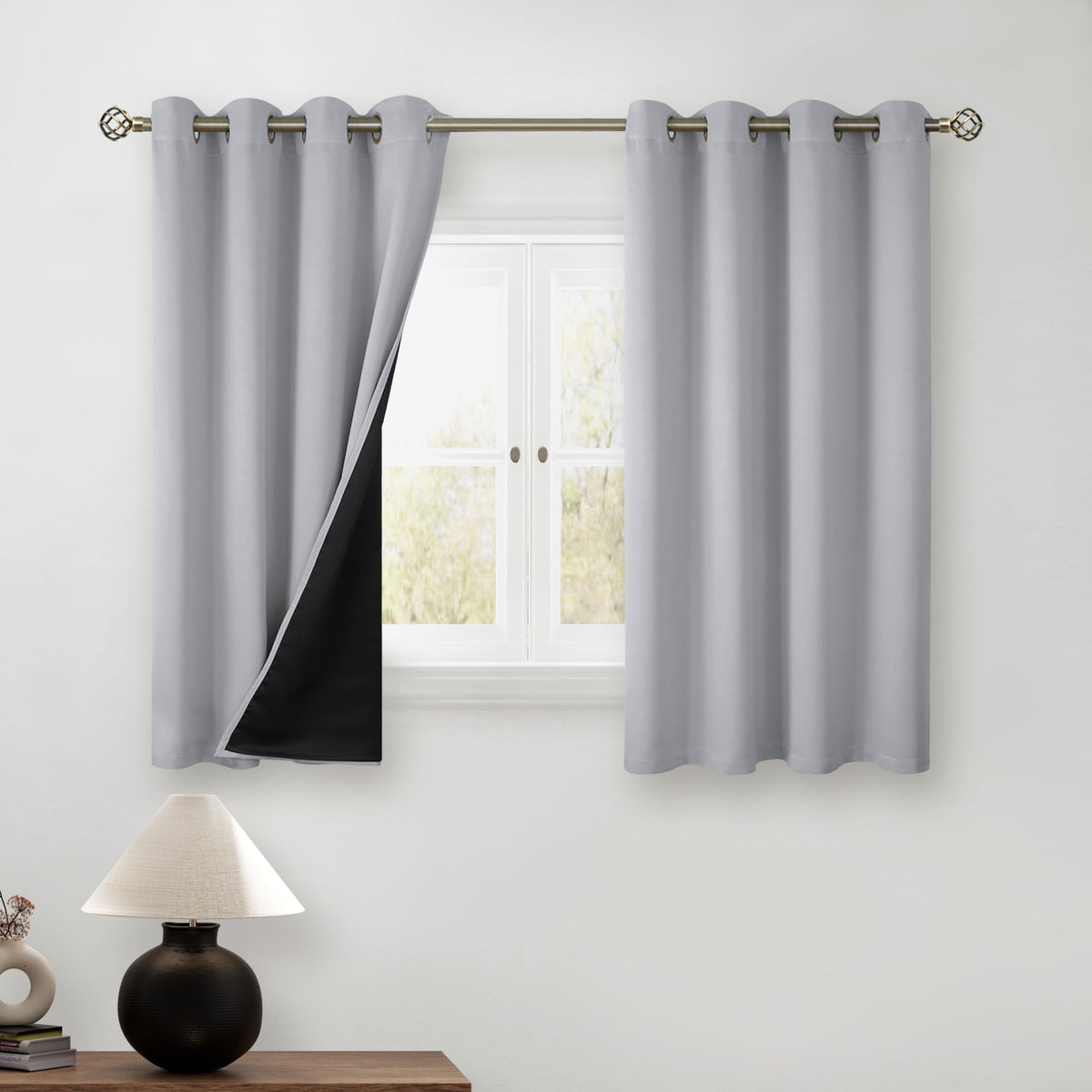 BGment 40 Inch Long Short Blackout Curtains for Small Windows