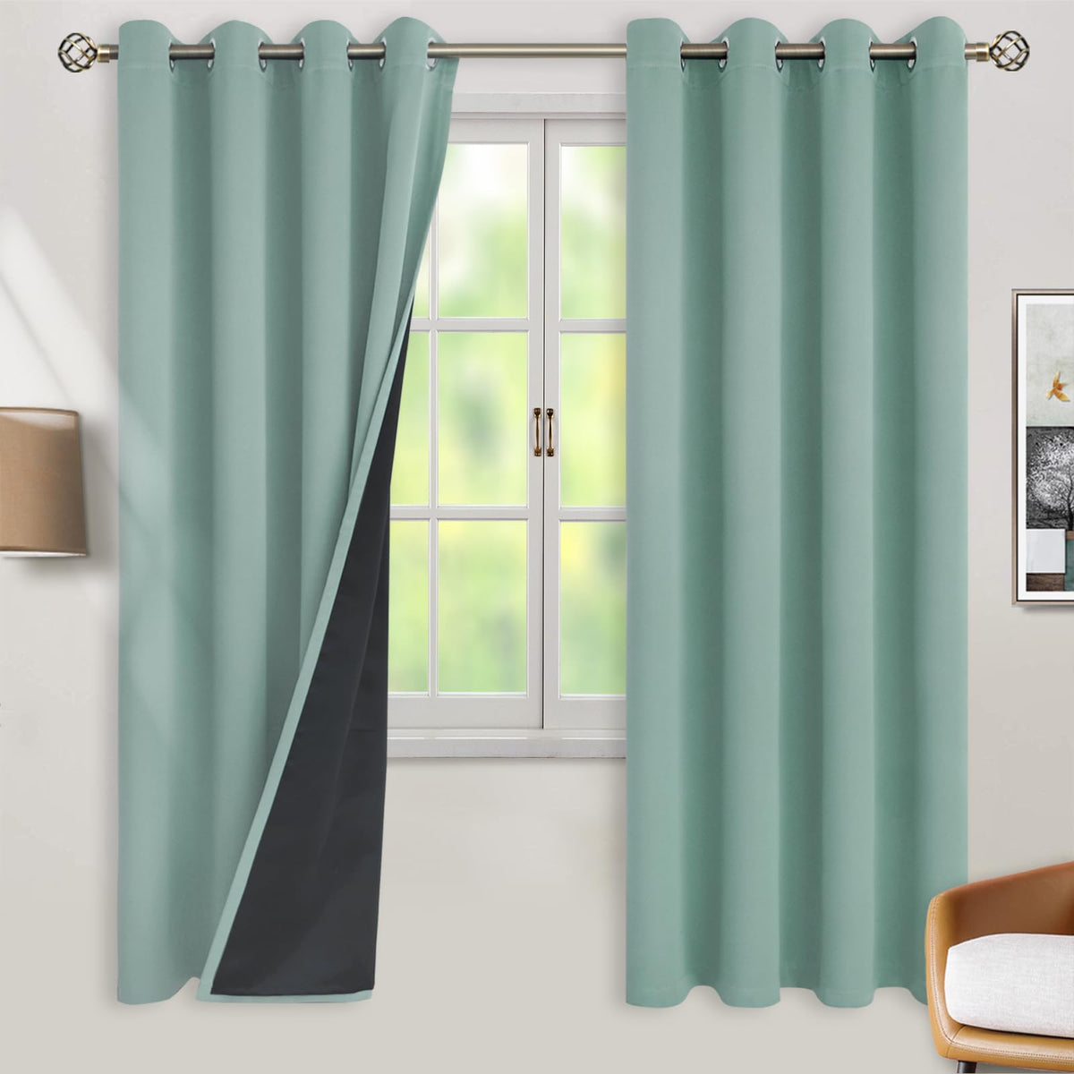 BGment 40 Inch Long Short Blackout Curtains for Small Windows