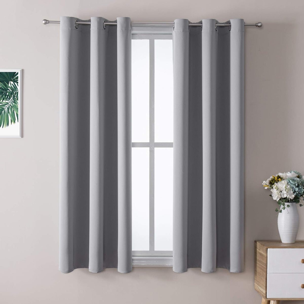 ChrisDowa Small Blackout Curtains for Kitchen & Bedroom 36 Inches Long
