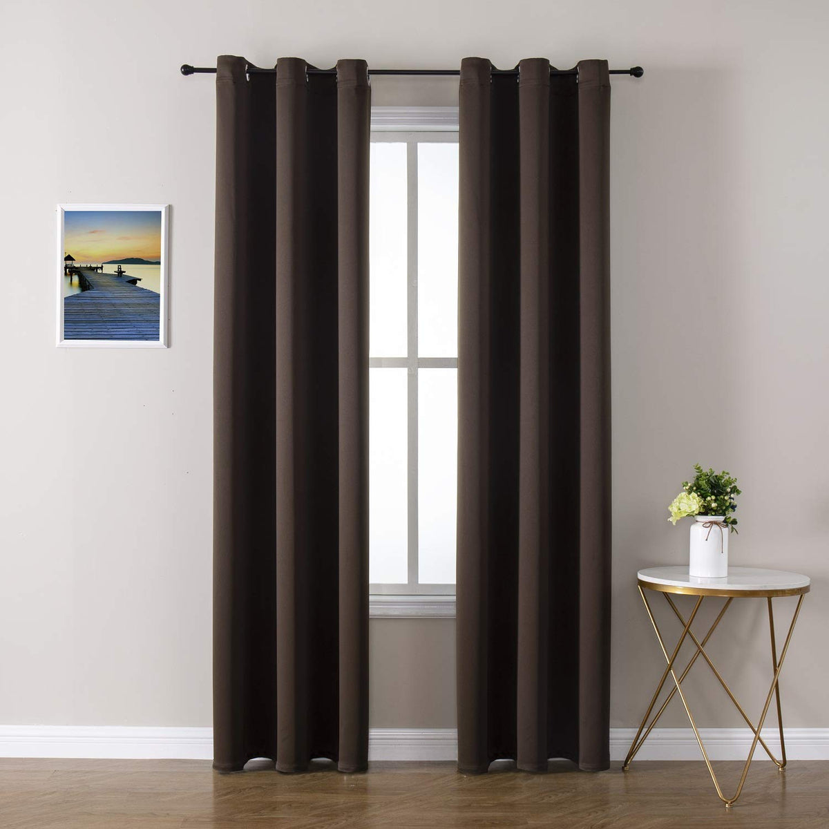 ChrisDowa Small Blackout Curtains for Kitchen & Bedroom 36 Inches Long