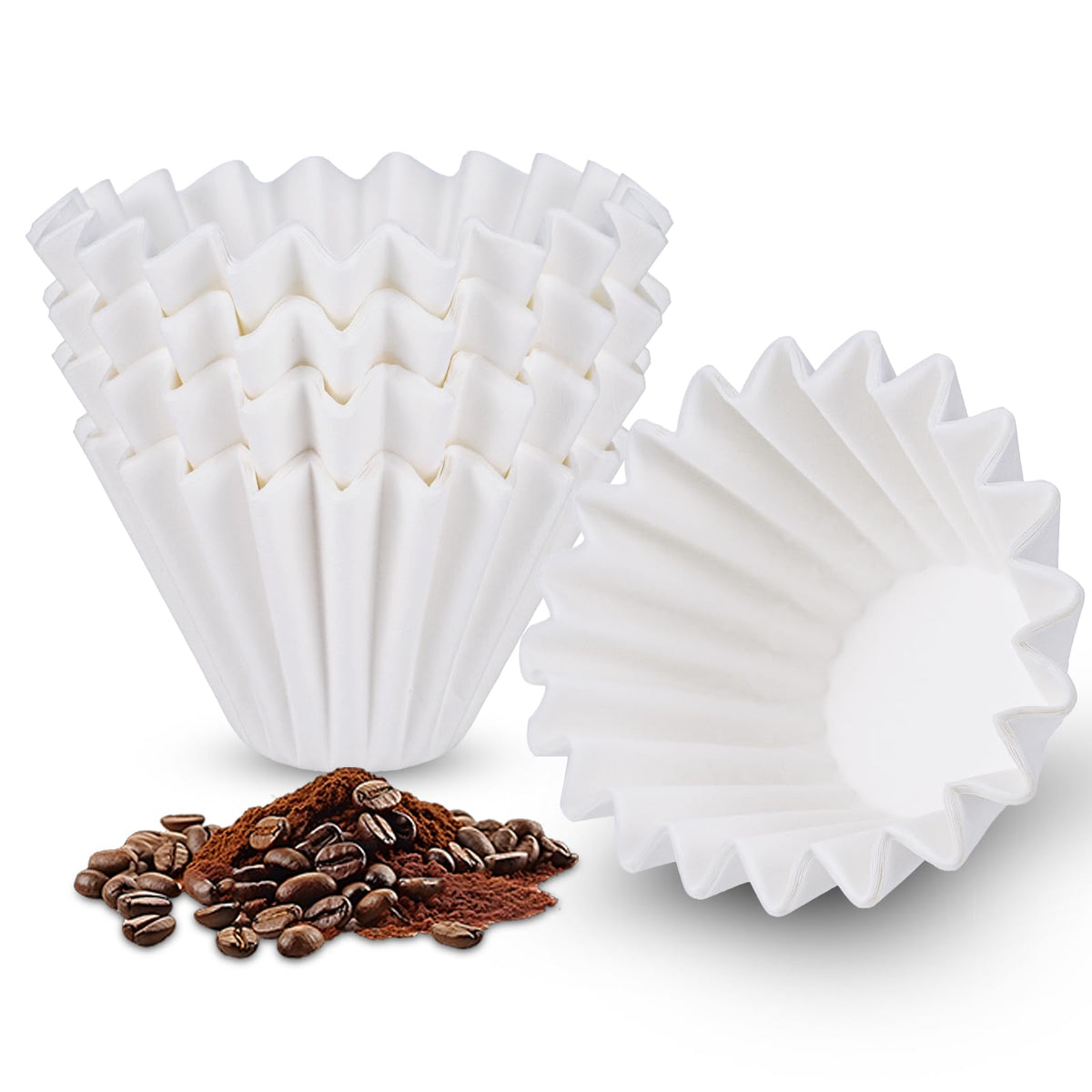 5 Cup Coffee Filters, 100 Count Basket Coffee Filter for 4-5 Cup Coffee Maker, Disposable Paper Coffee Filters for Mini Brew, White (Oxygen Bleaching）