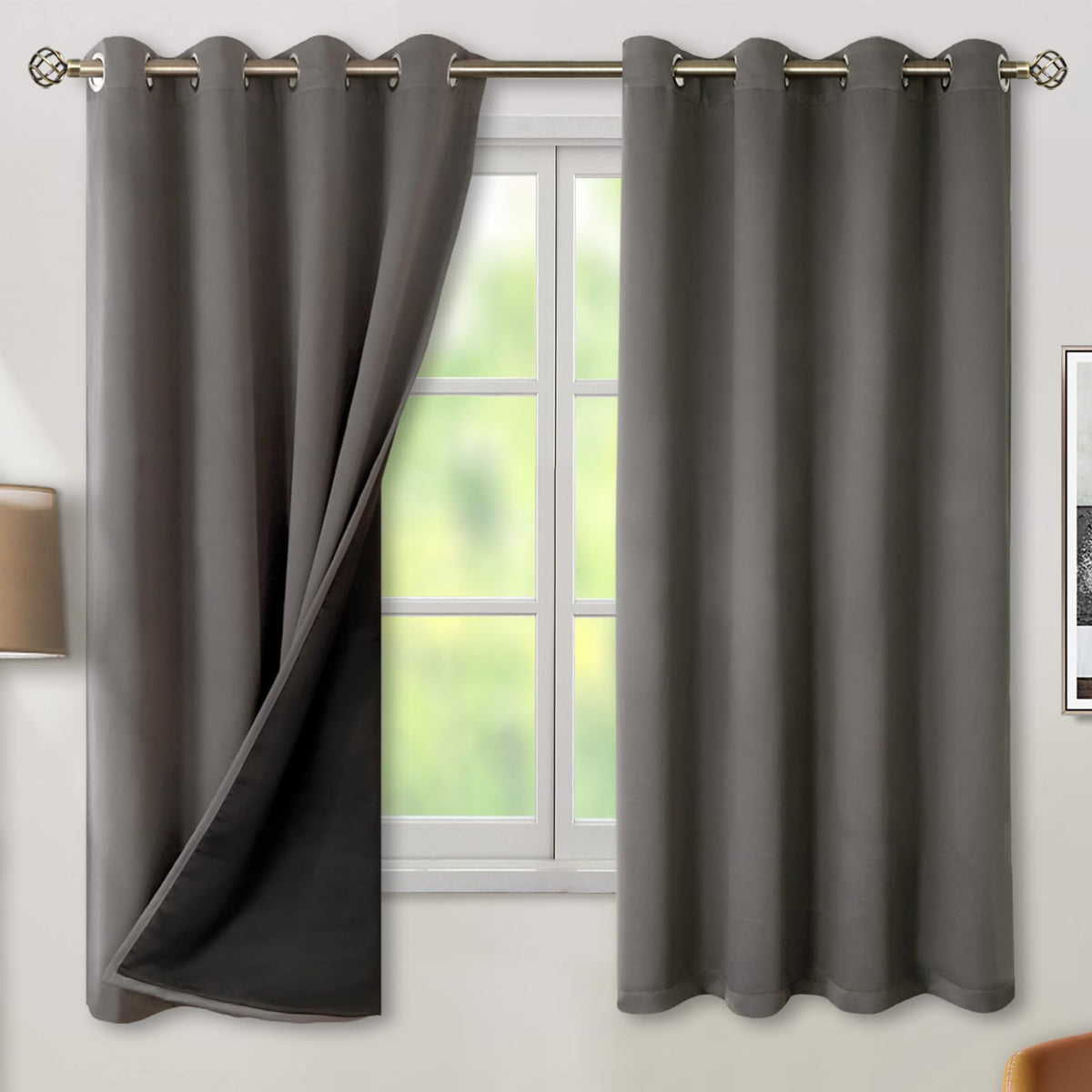 BGment 40 Inch Long Short Blackout Curtains for Small Windows
