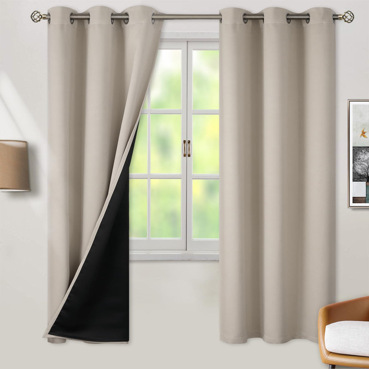 BGment 40 Inch Long Short Blackout Curtains for Small Windows