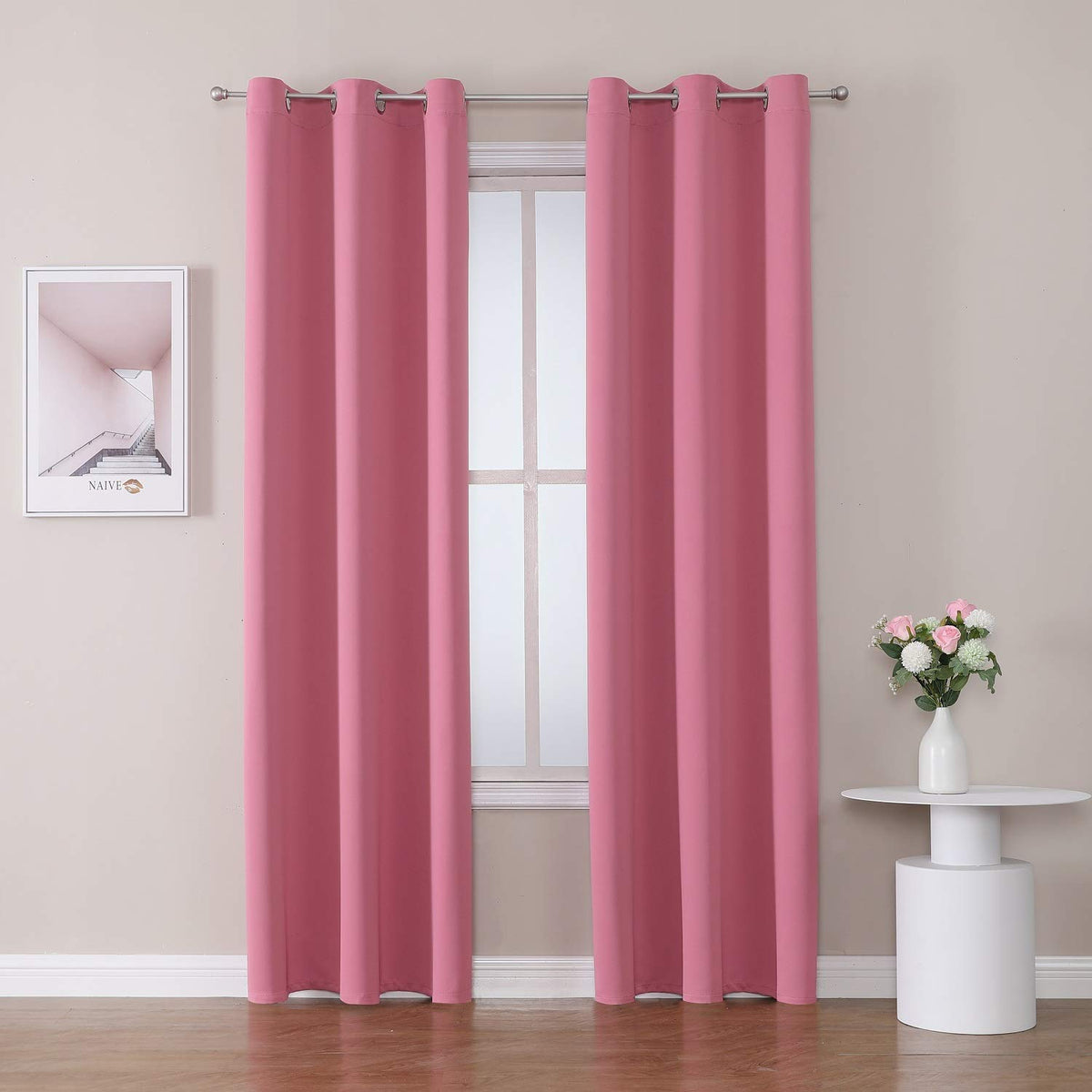 ChrisDowa Small Blackout Curtains for Kitchen & Bedroom 36 Inches Long