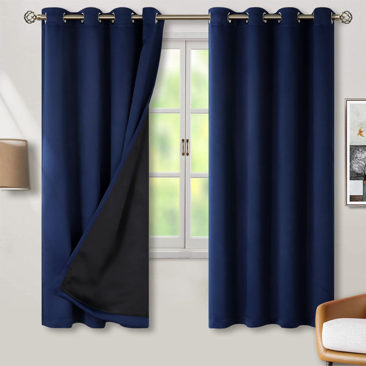BGment 40 Inch Long Short Blackout Curtains for Small Windows