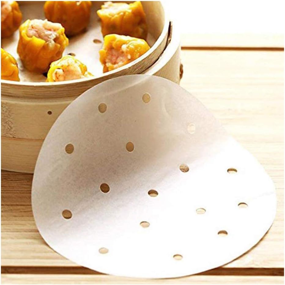 300pcs Air Fryer Liners 7.5 inch Premium Round Bamboo Steamer Liners