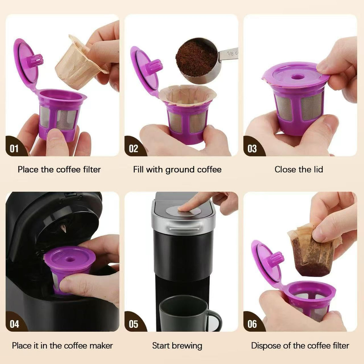 Disposable K Cup Coffee Filters for Keurig 1.0&2.0, 300 Count