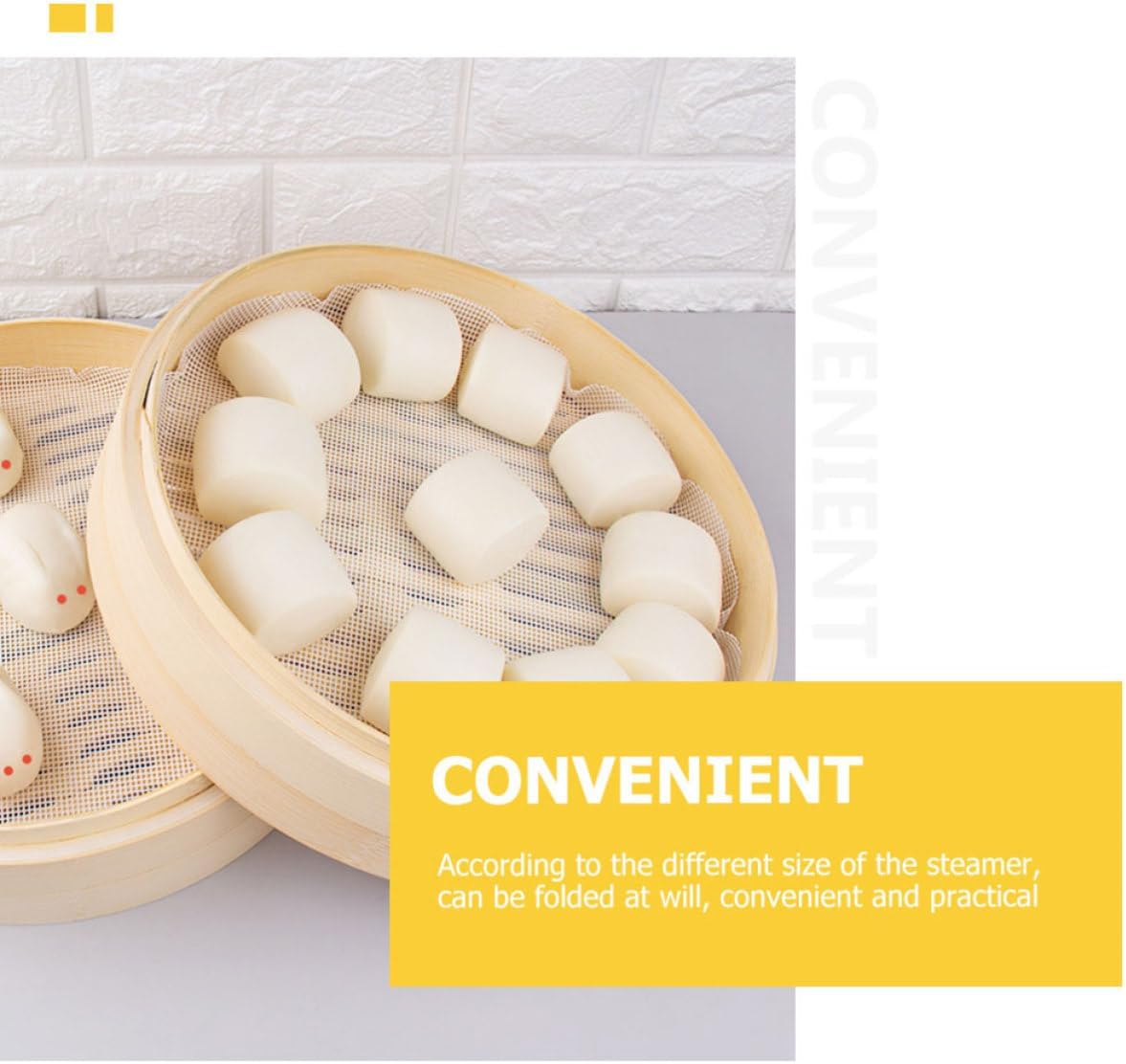 Cotton Steamer Liners 20pcs Nonstick Foldable Mat for Dim Sum