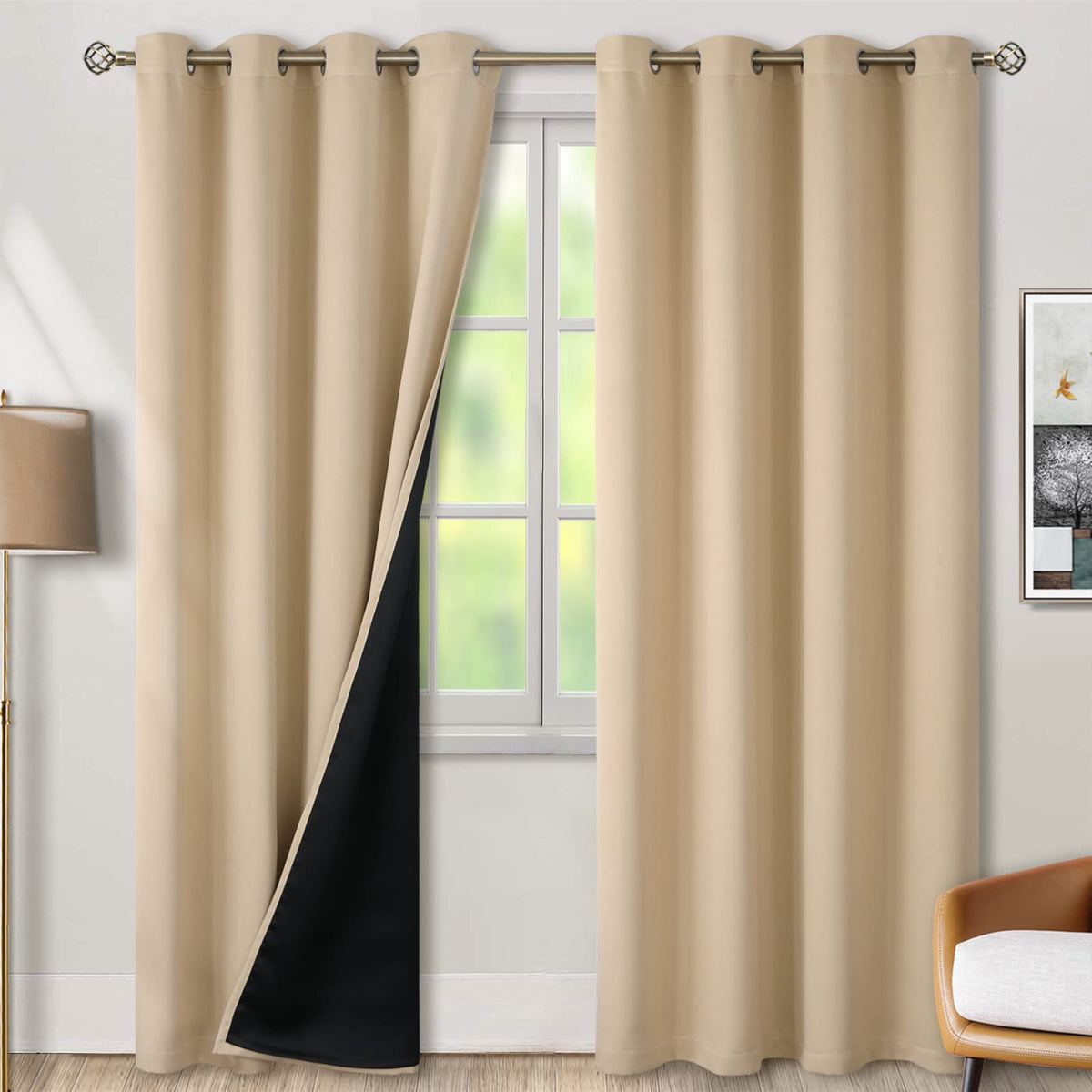BGment 40 Inch Long Short Blackout Curtains for Small Windows