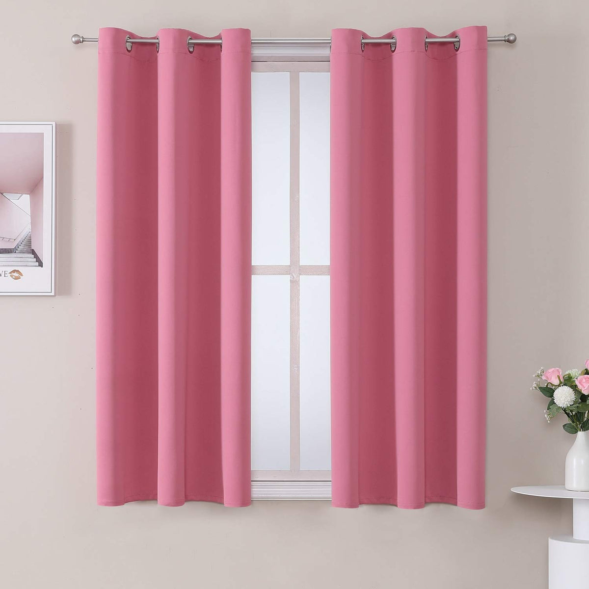 ChrisDowa Small Blackout Curtains for Kitchen & Bedroom 36 Inches Long