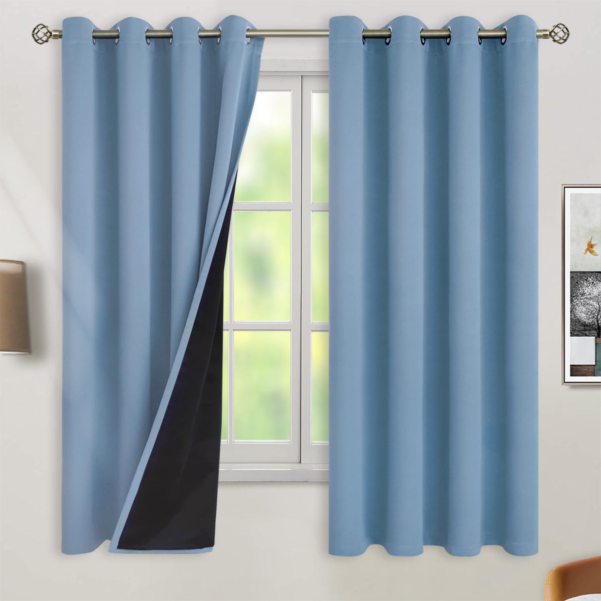 BGment 40 Inch Long Short Blackout Curtains for Small Windows