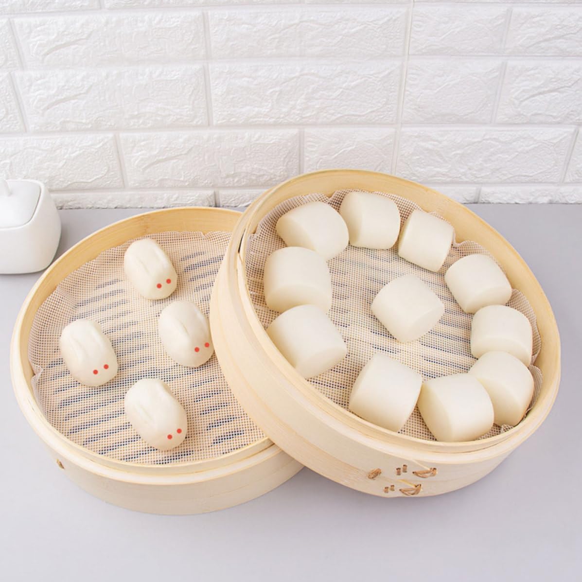 20pcs Cotton Steamer Liners Nonstick Foldable Pad for Dumplings