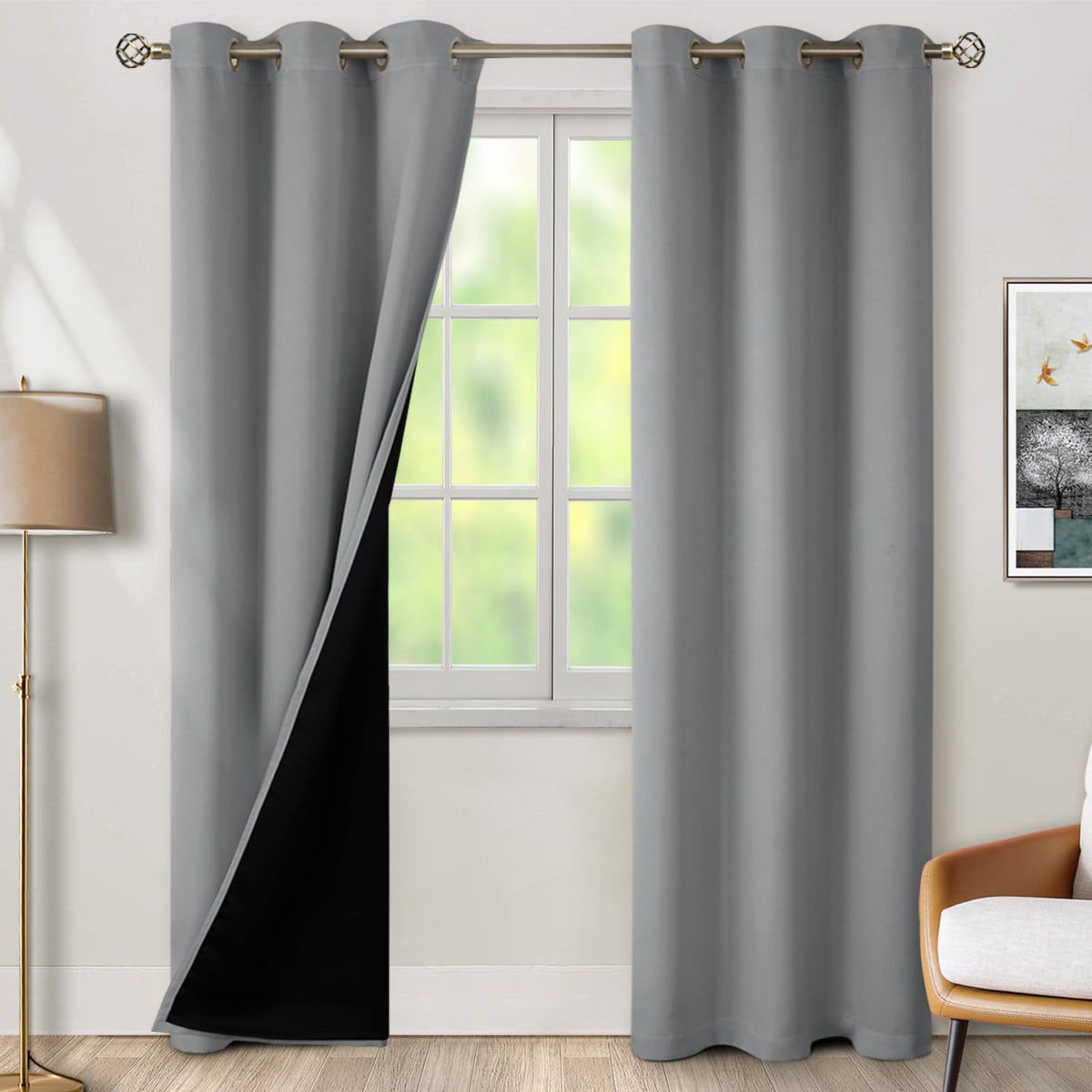 BGment 40 Inch Long Short Blackout Curtains for Small Windows