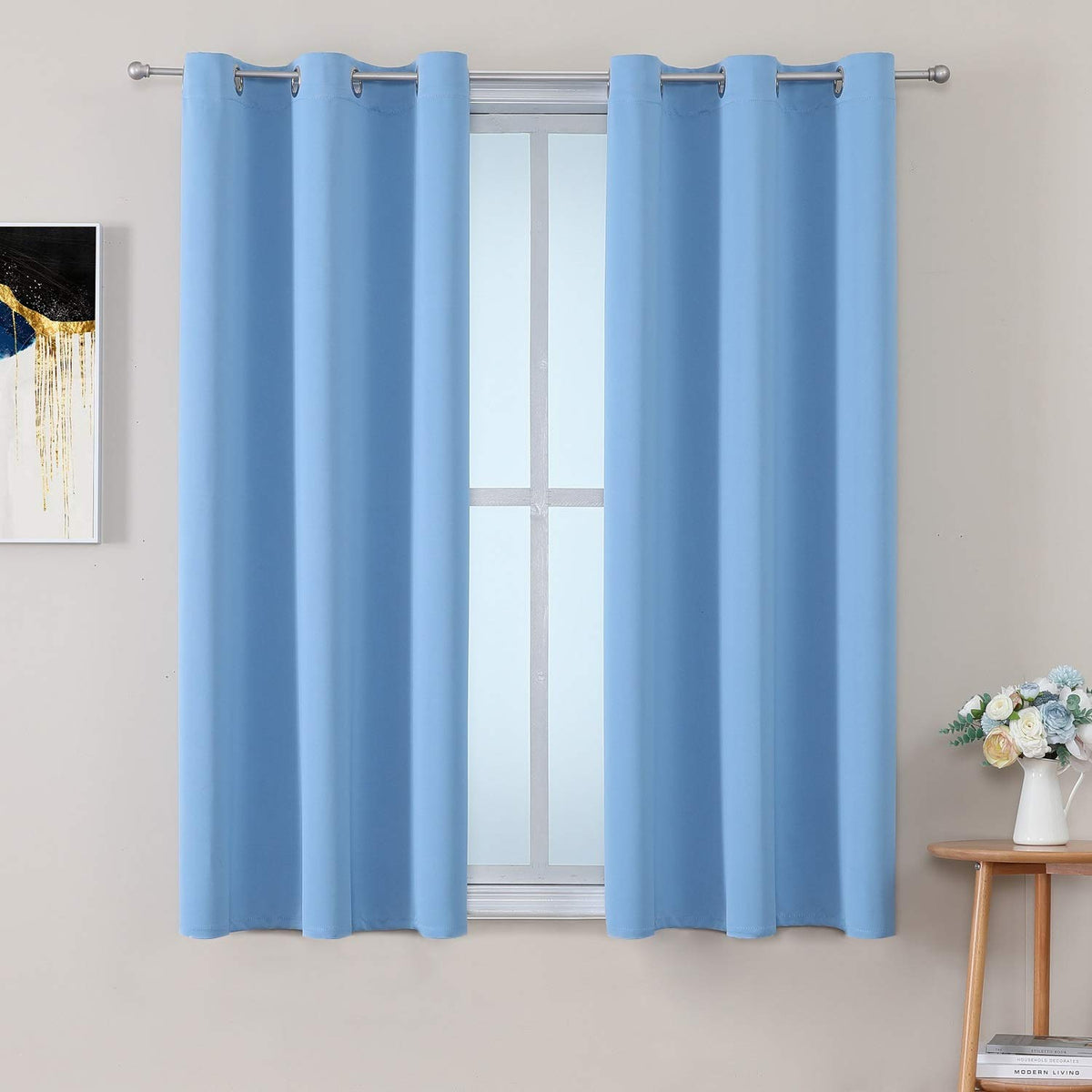 ChrisDowa Small Blackout Curtains for Kitchen & Bedroom 36 Inches Long