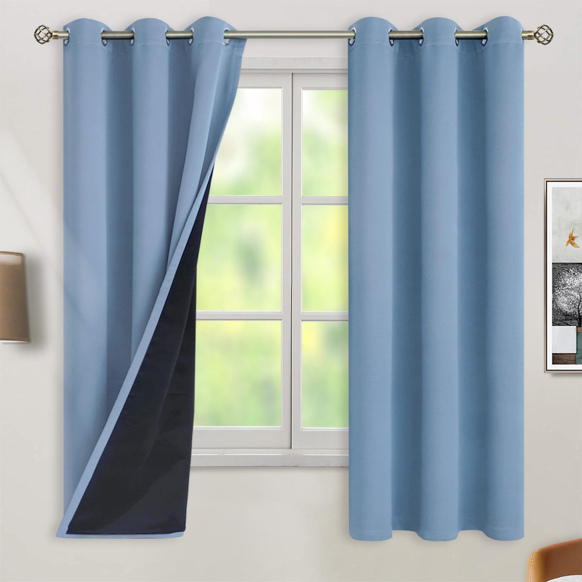 BGment 40 Inch Long Short Blackout Curtains for Small Windows