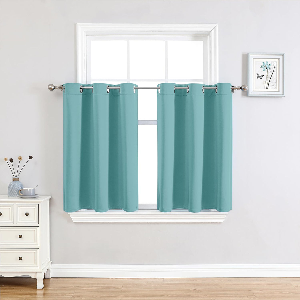 ChrisDowa Small Blackout Curtains for Kitchen & Bedroom 36 Inches Long