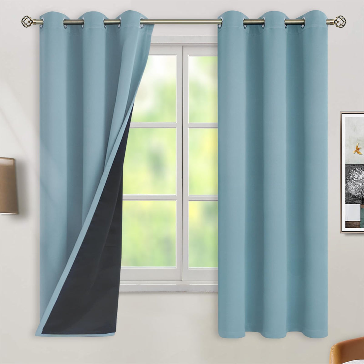 BGment 40 Inch Long Short Blackout Curtains for Small Windows