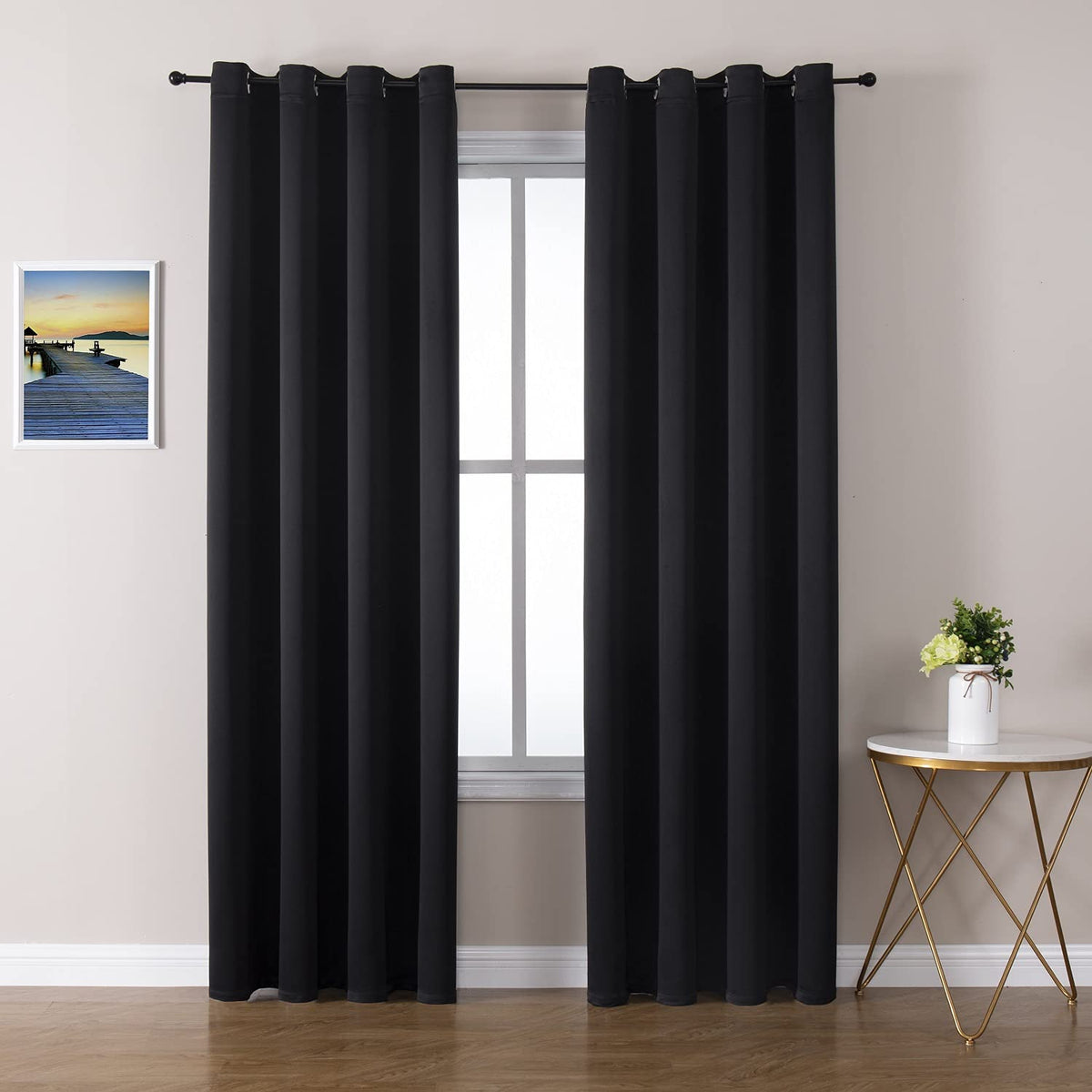 ChrisDowa Small Blackout Curtains for Kitchen & Bedroom 36 Inches Long