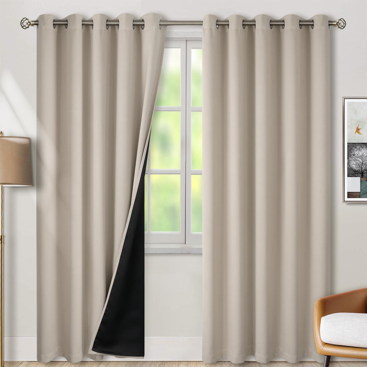 BGment 40 Inch Long Short Blackout Curtains for Small Windows