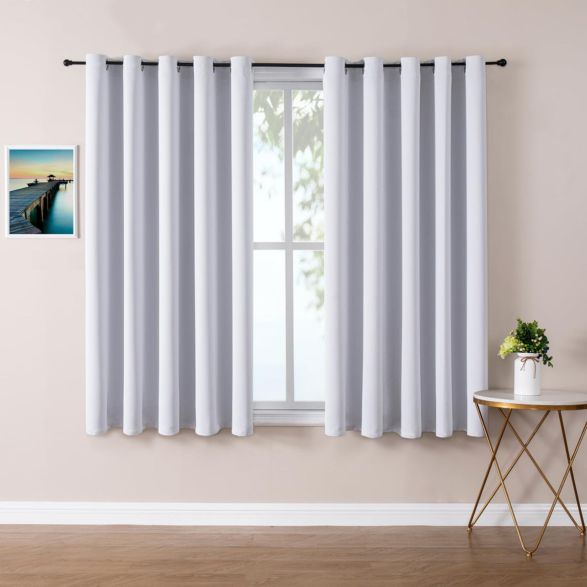 ChrisDowa Small Blackout Curtains for Kitchen & Bedroom 36 Inches Long