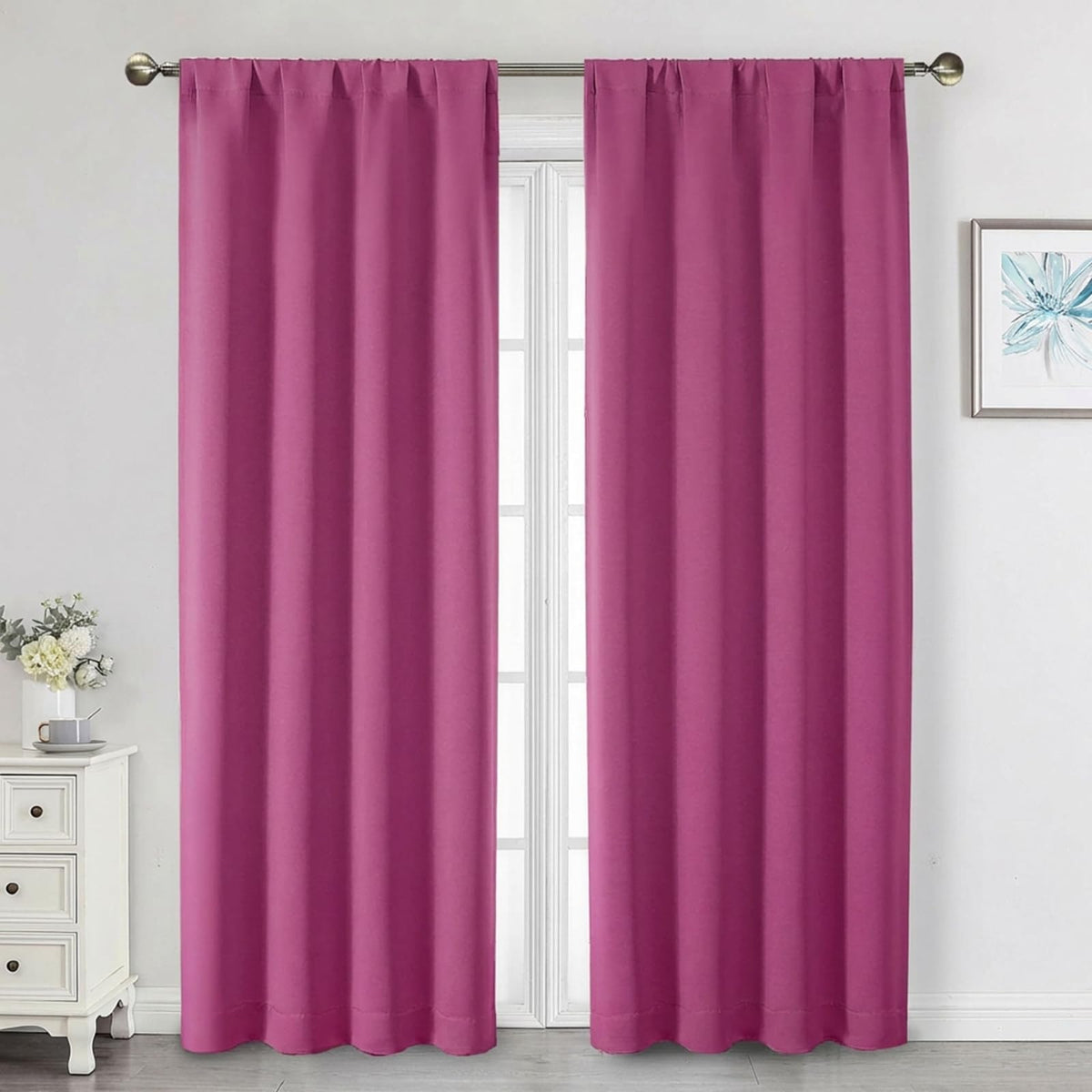 Black Cafe Blackout Curtains 36 Inch Length 2 Panels Set, Soft Solid Thermal Insulated Room Darkening Small Window Curtains for Kitchen Bathroom Basement, Black, Each, 40" Wx36 L