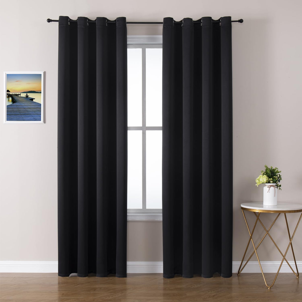 ChrisDowa Small Blackout Curtains for Kitchen & Bedroom 36 Inches Long